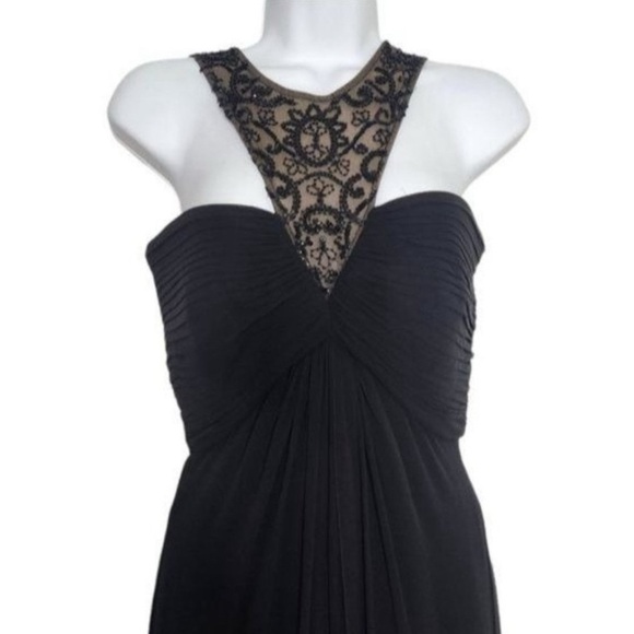 TADASHI Collection 100% Silk Beaded Halter Gown - size 4. M - Picture 2 of 12